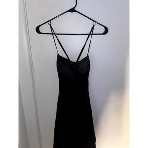 black satin windsor homcoming dress